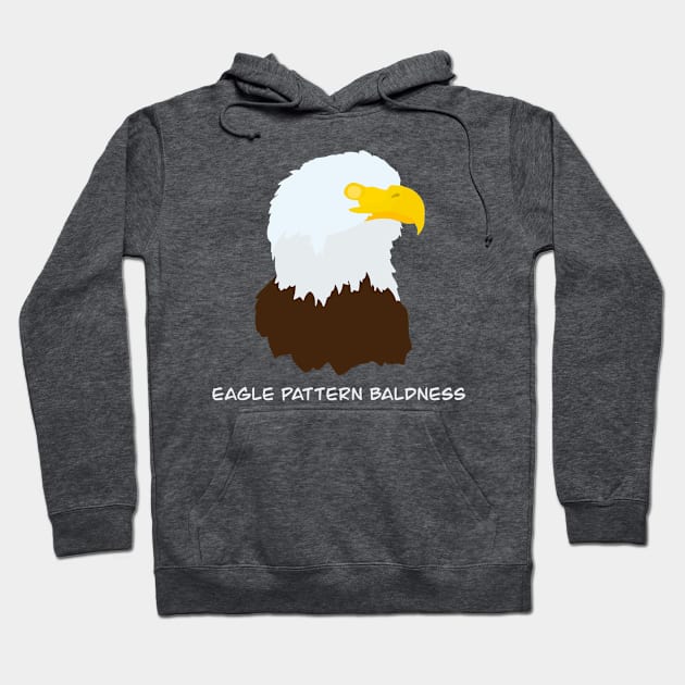 Eagle Pattern Baldness - Bald Eagle Bird Humour Design Hoodie by New World Aster 